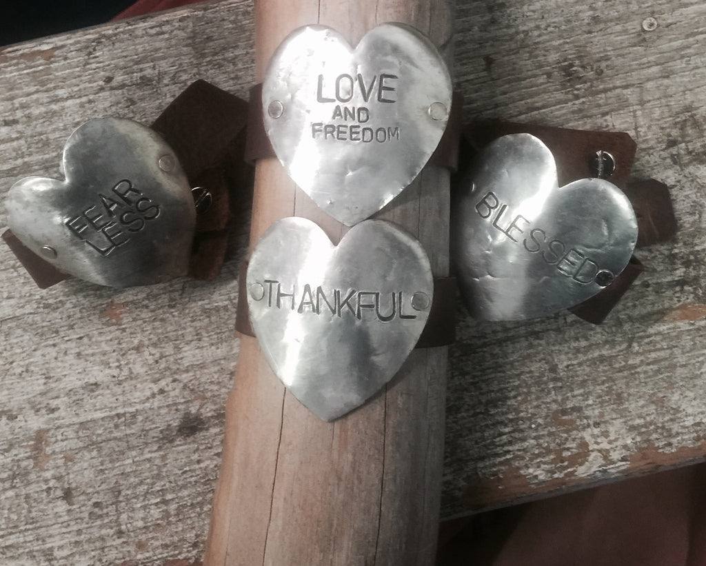 Rustic Leather Bracelet w/ Heart