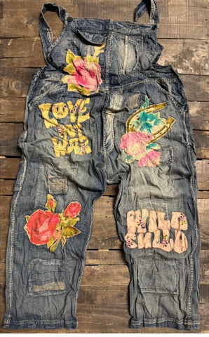 Jaded Gypsy Sun Faded Trail Overalls-LOVE