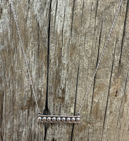 Sterling silver bar pendant