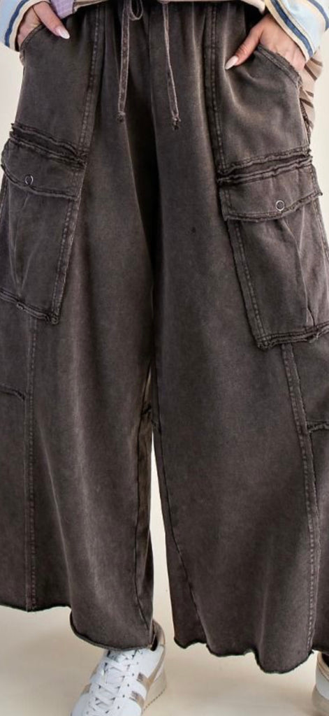 Mineral Washed Terry Cargo Pants