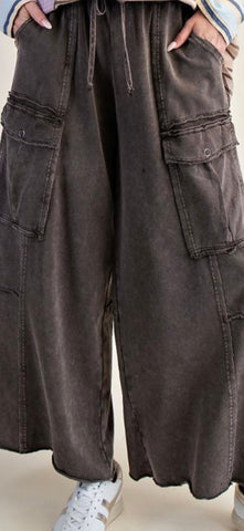 Mineral Washed Terry Cargo Pants