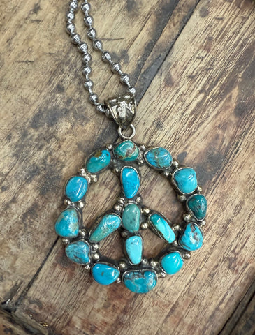 Turquoise Peace Sign Pendant