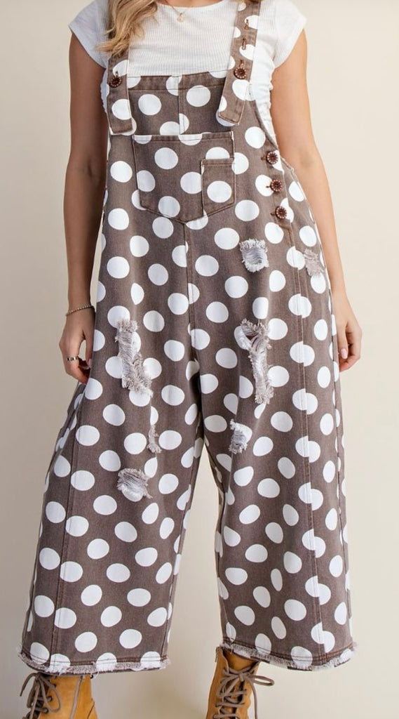 Playful Polka Dot Overalls