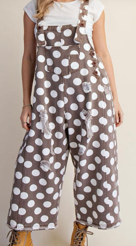 Playful Polka Dot Overalls