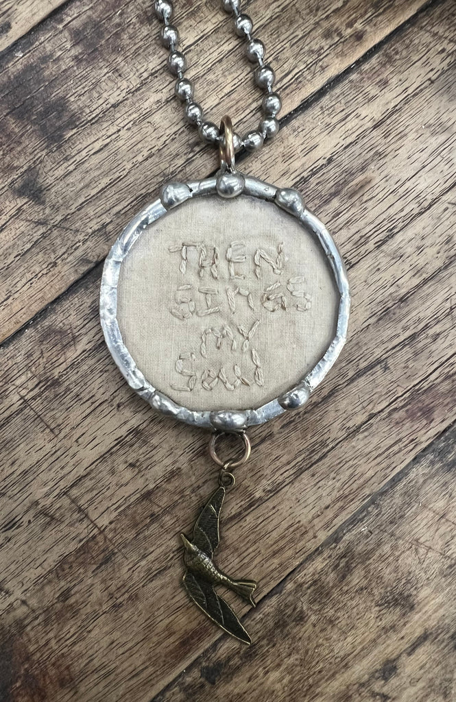 Then Sings My Soul Stitched Pendant