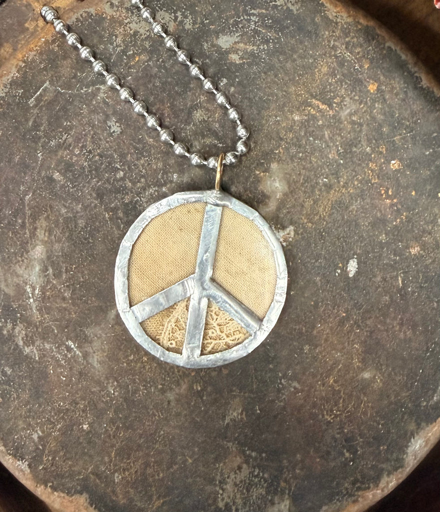 Linen and Lace Peace Sign