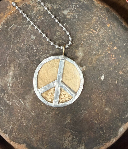 Linen and Lace Peace Sign
