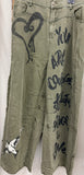 Courage, Strength,Love Olive Denims