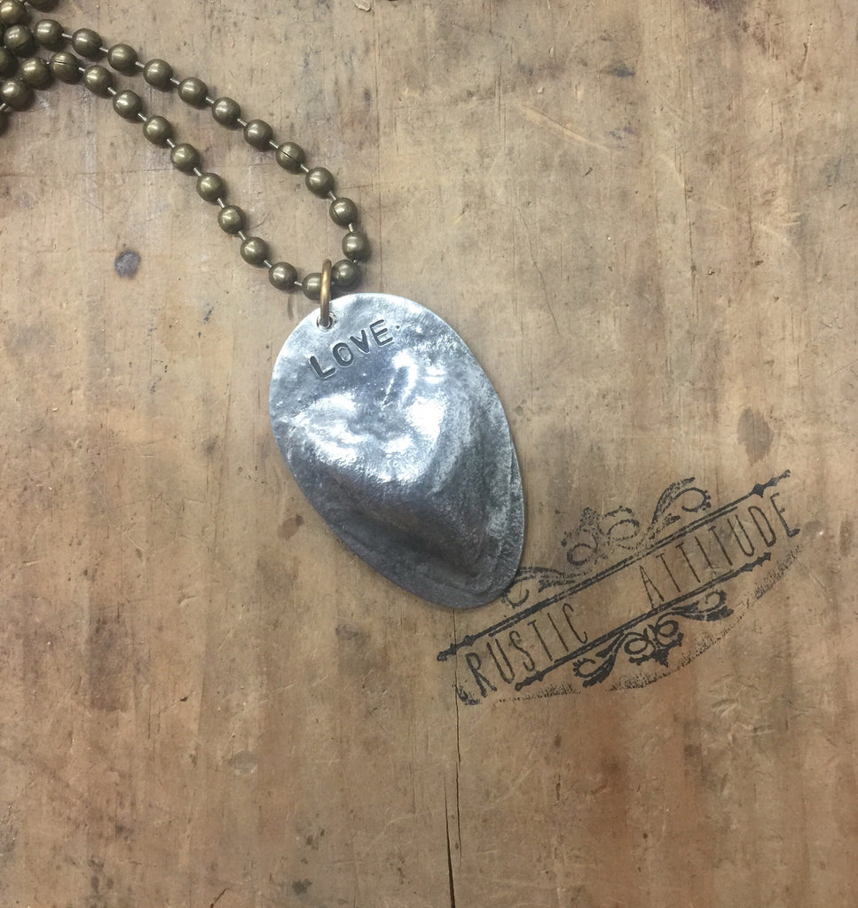 Rustic Style Spoon Pendant w/puffy heart